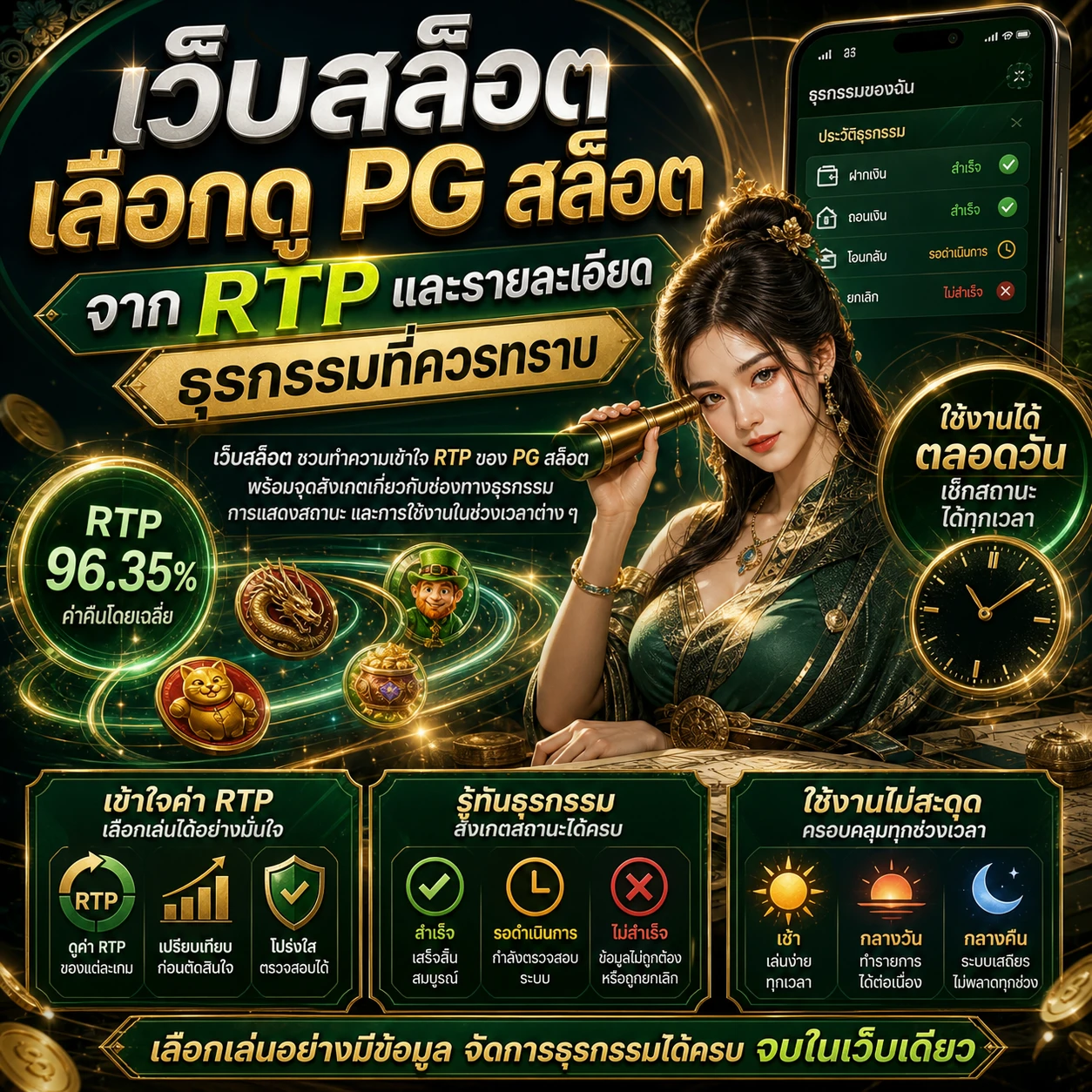 ภาพประกอบเชิงนามธรรมเกี่ยวกับการเปรียบเทียบค่า RTP และการตรวจสอบสถานะ